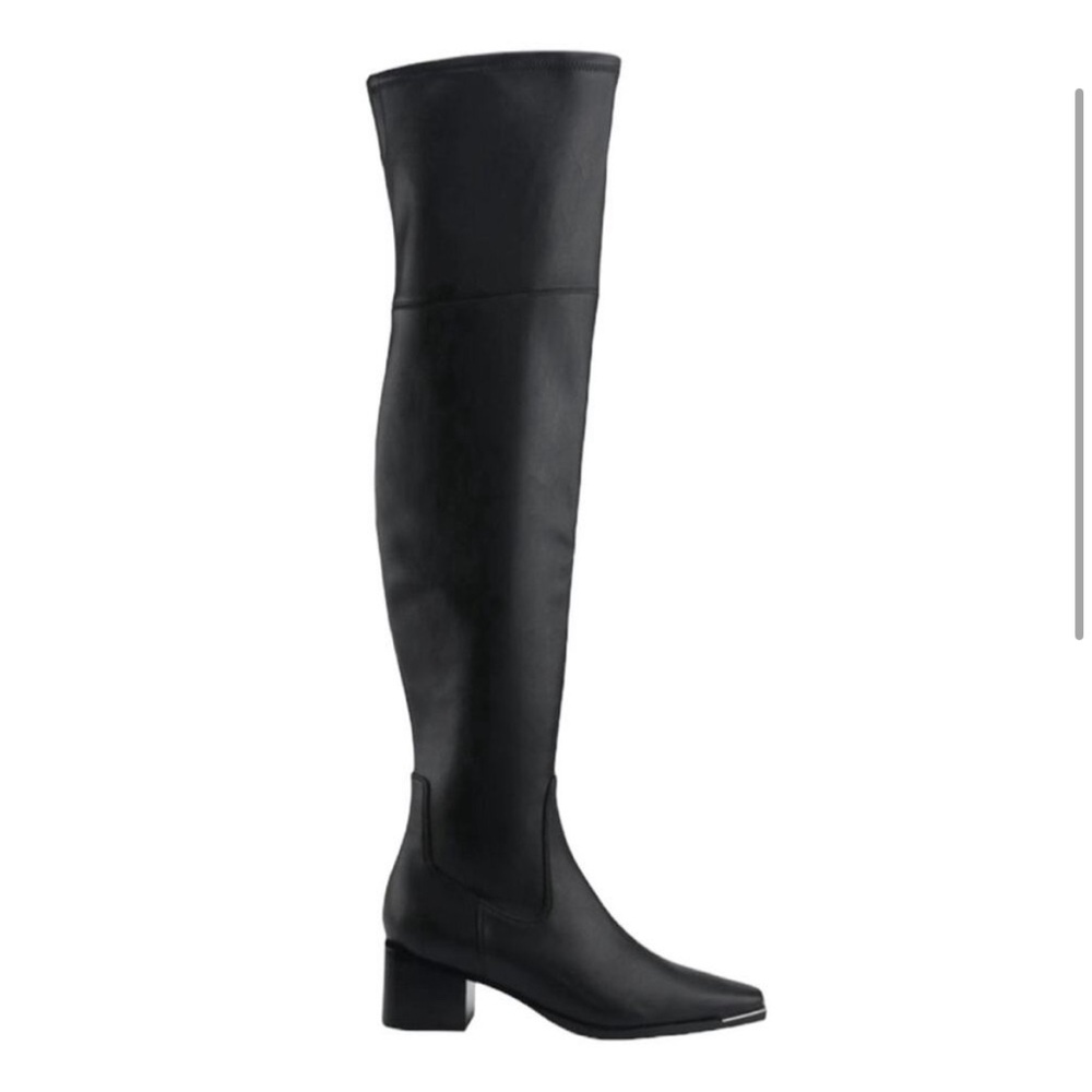 Marc Fisher Over the Knee Black Leather Boots